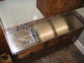 Stainless Steel Countertop with integrated sink.